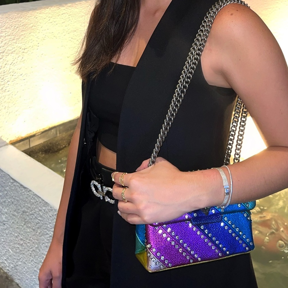 Kurt Geiger Multicolor Crystal Mini Kensington Crossbody Bag